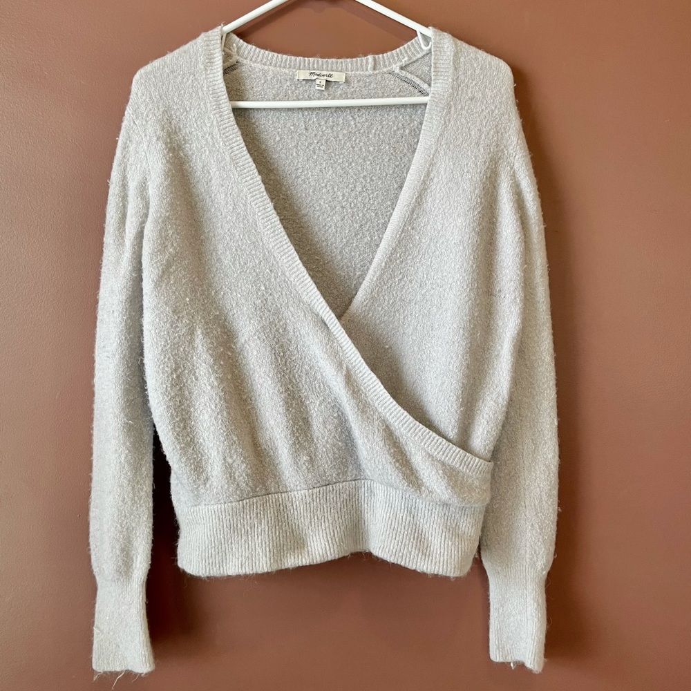 Madewell wrap front pullover sweater
